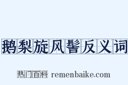 鹅梨旋风髻反义词是什么意思的图片